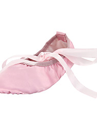 cheap -Girls&#039; Ballet Shoes Indoor Flat Flat Heel Pink Camel Red Ribbon Slip-on Kid&#039;s / Silk