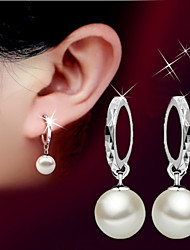 cheap -Drop Earrings Dangle Earrings For Women&#039;s Pearl Party Wedding Birthday Pearl Sterling Silver Silver Ball / Gift / Daily