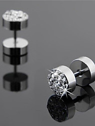 cheap -Stud Earrings For Men&#039;s Party Wedding Daily Rhinestone Titanium Steel flat back