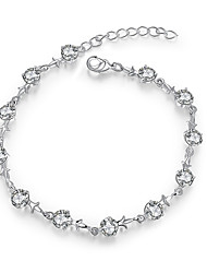 cheap -Lureme® Fashion Elegant Jewelry Flower with Zircon Silver Plated Charm Bracelets for Women