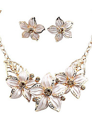 cheap -Jewelry Set Necklace / Earrings For Women&#039;s Synthetic Diamond Party Wedding Casual Alloy Flower Gold / Daily