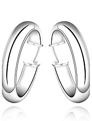cheap -Stud Earrings Hoop Earrings For Women&#039;s Party Wedding Casual Copper Silver Plated Silver
