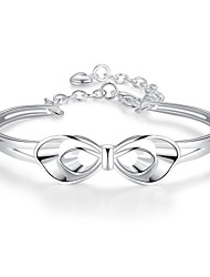 cheap -Lureme Simple Style Silver Plated Jewelry Bowknot Bangle for Women