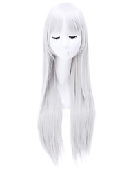 cheap -White Wig Synthetic Wig Cosplay Wig Straight Kardashian Straight With Bangs Wig Long White Synthetic Hair 24 inch Women‘s White