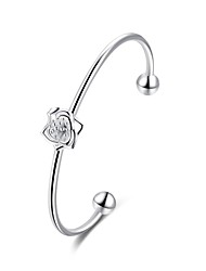 cheap -Lureme Fashion Simple 925 Sterling Sliver Jewerly Flower Cuff Bangle for Women