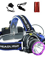 cheap -LS1792 Headlamps Headlight Waterproof 2000 lm LED LED 1 Emitters 3 Mode with Batteries and Chargers Waterproof Camping / Hiking / Caving Everyday Use Police / Military EU Plug AU Plug UK Plug US Plug