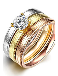 cheap -Band Ring Statement Ring Cubic Zirconia Party Wedding Casual Zircon Silver Plated Gold Plated Gold Rose White Rose Gold / Promise Ring