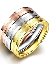 cheap -Band Ring Statement Ring Party Wedding Casual Silver Plated Gold Plated Titanium Steel Gold Rose White Rose Gold / Promise Ring