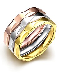cheap -Band Ring Statement Ring Party Wedding Casual Silver Plated Gold Plated Titanium Steel Gold Rose White Rose Gold / Promise Ring