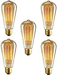 cheap -5 pcs E26/E27  40W ST64 Dimmable Edison Decorative Bulb Warm White