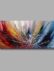 cheap -Oil Painting 100% Handmade Hand Painted Wall Art On Canvas Colorful Line Contemporary Abstract Modern  Home Decoration Decor Rolled Canvas With Stretched Frame 100cm * 50cm