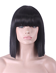 short black wig with fringe