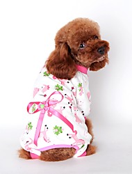 cheap -Cat Dog Jumpsuit Pajamas Puppy Clothes Cartoon Casual / Daily Winter Dog Clothes Puppy Clothes Dog Outfits Yellow Blue Pink Costume for Girl and Boy Dog Cotton S M L XL XXL