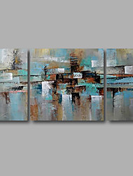 cheap -Oil Painting Hand Painted Horizontal Abstract Modern Stretched Canvas / Three Panels