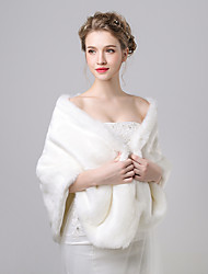 cheap -Shawls Faux Fur / Imitation Cashmere Wedding / Party Evening Women&#039;s Wrap With Pattern