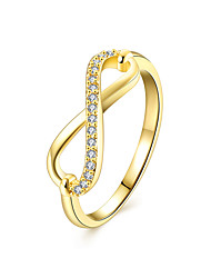 cheap -Band Ring For Women&#039;s AAA Cubic Zirconia Party Wedding Casual Zircon Cubic Zirconia Copper Infinity Gold / Imitation Diamond