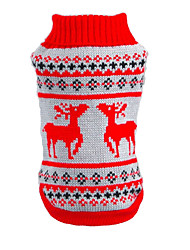 cheap -Cat Dog Sweater Winter Dog Clothes Black Red Costume Acrylic Fibers Reindeer Classic Christmas XS S M L XL XXL