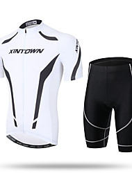 cheap -Men&#039;s Short Sleeve Cycling Jersey with Shorts Novelty Bike Shorts Pants / Trousers Jersey Mesh Spandex Lycra 3D Pad Breathable Ultraviolet Resistant Quick Dry Reflective Strips Sports Patterned