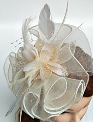 cheap -Tulle / Feather Fascinators with 1 Piece Wedding / Special Occasion / Ladies Day Headpiece