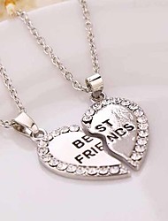 cheap -Pendant Necklace Y Necklace For Women&#039;s Couple&#039;s Party / Evening Casual Daily Rhinestone Silver Plated Gold Plated Broken Heart Heart Flower Love Gold Silver / Imitation Diamond