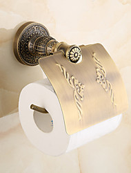 cheap -Toilet Paper Holders Antique Brass Carved Toilet Paper Holder for Bathroom 1pc