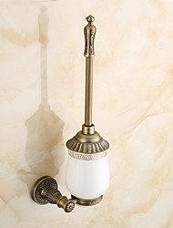 cheap -Bathroom Accessory Set Brass and Ceramic Material Include Toilet Brush and Toilet Brush Holder Wall Mounted 1Set