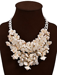 cheap -Statement Necklace For Women&#039;s Party Wedding Birthday Resin Plastic Alloy Flower Gold