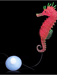 cheap -Silicone Artificial Night Luminous Hippocampus Fish Tank Aquarium Ornament Underwater Sea Horse Decoration Pet Supplies