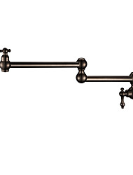 cheap -Kitchen faucet - Two Handles One Hole Oil-rubbed Bronze Pot Filler Wall Mounted Antique Kitchen Taps
