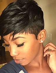 cheap -Human Hair Blend Wig Short Natural Wave Pixie Cut Short Hairstyles 2020 With Bangs Berry Natural Wave Short Side Part African American Wig Machine Made Women&#039;s 1# Strawberry Blonde / Bleach Blonde