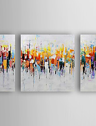 cheap -3 Panels Oil Painting 100% Handmade Hand Painted Wall Art On Canvas Colorful Horizontal Abstract Modern Home Decoration Decor Rolled Canvas With Stretched Frame