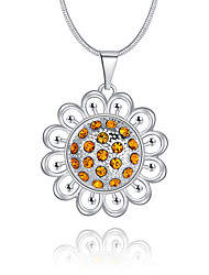 cheap -Pendant Necklace For Women&#039;s Synthetic Diamond Party Wedding Sterling Silver Rhinestone Imitation Diamond Logo Silver Orange
