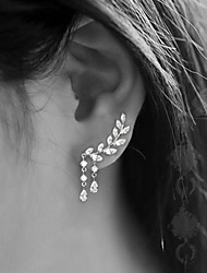 cheap -Stud Earrings Dangle Earrings For Women&#039;s Cubic Zirconia Party Wedding Gift Alloy Leaf Drop