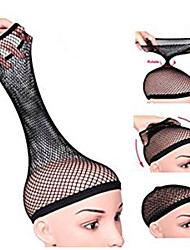 cheap -5pcs lot new fishnet wig cap stretchable hair net snood wig cap net weaving cap open end hair tools