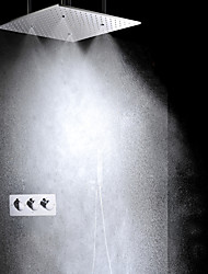 cheap -Shower System Rain Shower Handshower Included Ceramic Valve Three Handles Two Holes Chrome , Shower Faucet