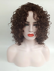 cheap -Synthetic Wig Curly Curly Wig Medium Length Medium Brown Synthetic Hair Women&#039;s African American Wig Brown
