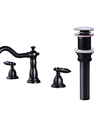 cheap -Faucet Set - Widespread Oil-rubbed Bronze Widespread Two Handles Three HolesBath Taps