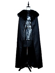 cheap -Game of Thrones Jon Snow Cloak Costume Men&#039;s Movie Cosplay Black Top Skirt Cloak Halloween Carnival PU Leather Polyster / Waist Belt / Waist Belt