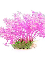 cheap -Fish Tank Aquarium Decoration Fish Bowl Flower Artificial Plants Pink Resin Plastic 12*20 cm