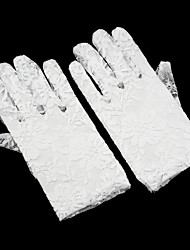 cheap -Lace Wrist Length Glove Flower Girl Gloves With Pearl Wedding / Party Glove