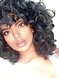 cheap -Synthetic Wig Curly Berry Curly Short Hairstyles 2020 Wig Medium Length Black#1B Synthetic Hair Women&#039;s African American Wig Black StrongBeauty