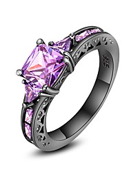 cheap -Engagement Ring For Women&#039;s Amethyst Party Gift Cubic Zirconia Copper Simulated