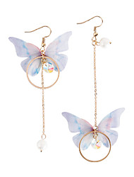 cheap -Drop Earrings Dangle Earrings For Women&#039;s Pearl Party Imitation Pearl Fabric Alloy Mismatched Long Butterfly
