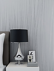 cheap -Wallpaper Wall Covering Sticker Film Peel and Stick Removable Plain Vertical Stripes Non Woven Home Decor 300*45cm