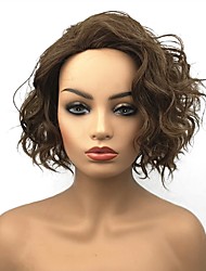 short brown curly hair wig