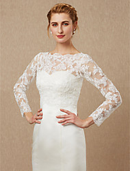 cheap -Long Sleeve Shrugs Lace / Tulle Wedding / Party / Evening Women&#039;s Wrap With Appliques / Button