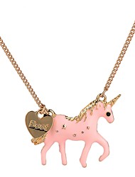 cheap -One-piece Suit Pendant Necklace For Women&#039;s Prom Going out Alloy Horse Unicorn Elf