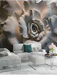 cheap -Mural Wallpaper Wall Sticker Covering Print Adhesive Required 3D Relief Effect Blossom Flower Canvas Home Décor