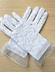 cheap -Lace Wrist Length Glove Flower Girl Gloves With Embroidery Wedding / Party Glove