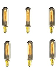 cheap -6pcs 40 W E14 T10 Warm White 2200-2700 k Retro / Dimmable / Decorative Incandescent Vintage Edison Light Bulb 220-240 V